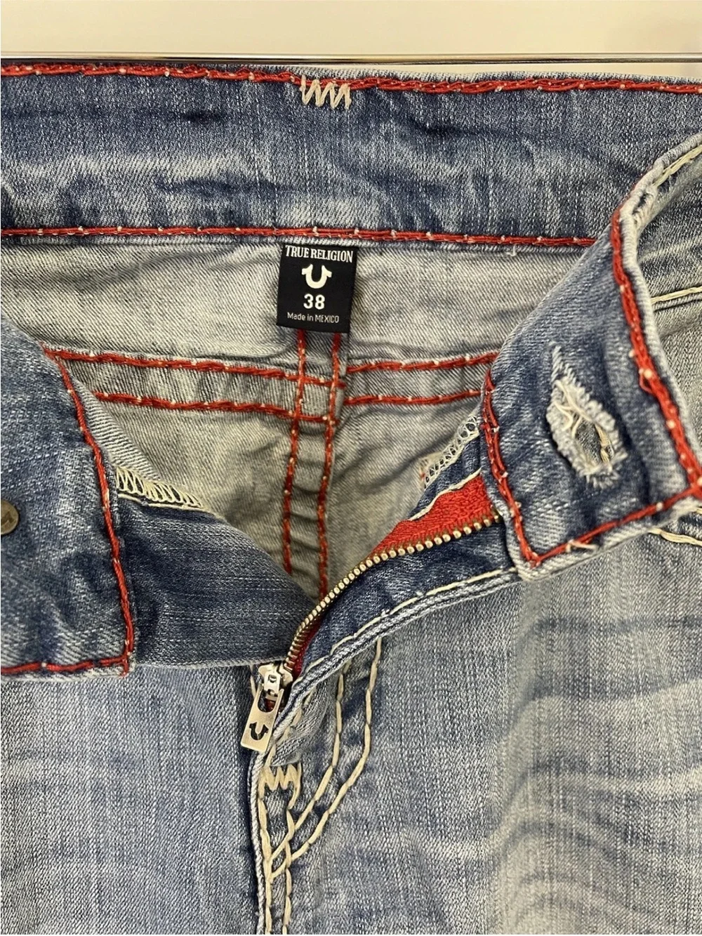 True Religion Medium Blue Straight-Leg Jeans